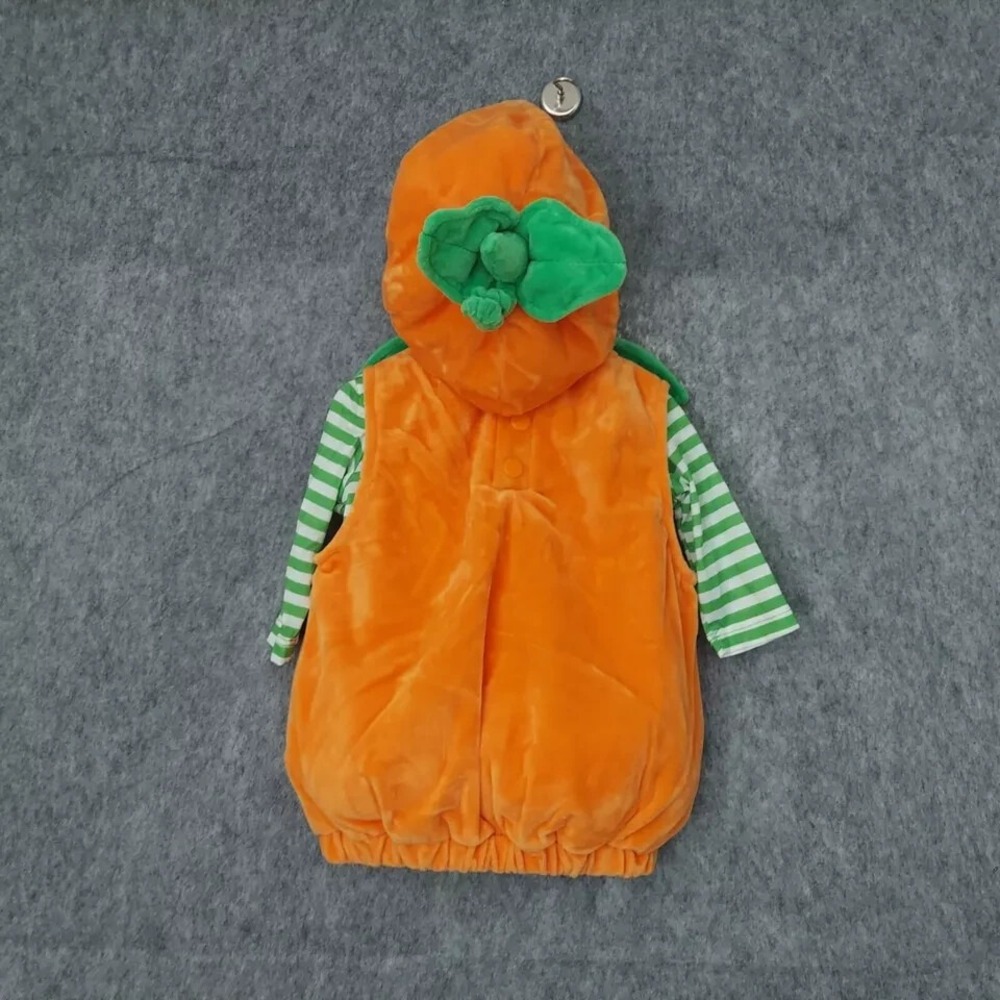 Pumpkin baby Costume 0 3 6 Months‎ Plush Embroidered Pullover Hat Leggings Top - Picture 3 of 6